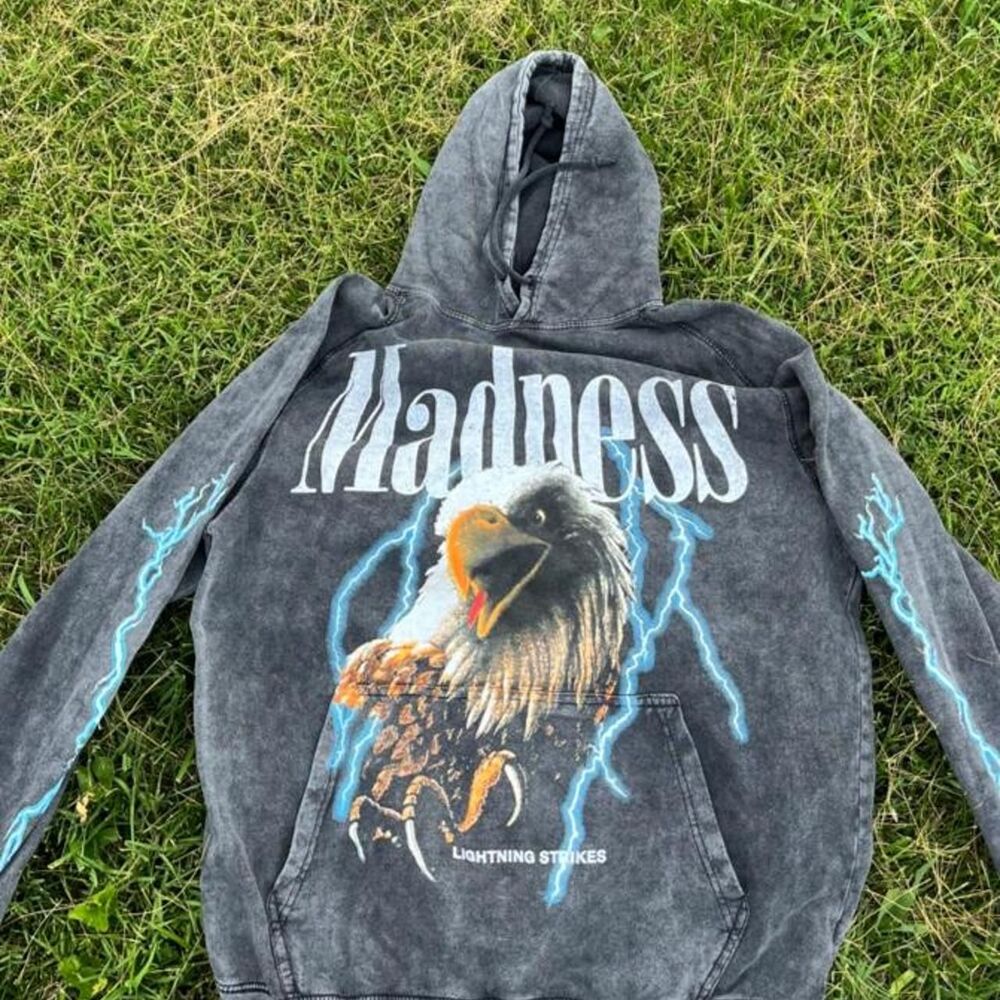 Pacsun Men's Grey and Black Hoodie
